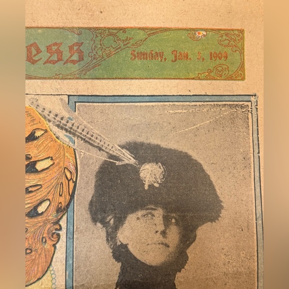 Antique Newspaper Page - 1/3/1909
Phila. Press - Work And Play For The Idle Hour - Picture 7 of 14